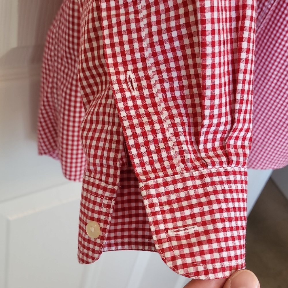 Chaps Red Gingham Button Down Shirt - image 4